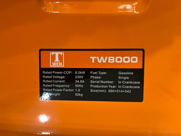 موتور برق بنزینی ۸ کیلووات تیوان مدل TW8000