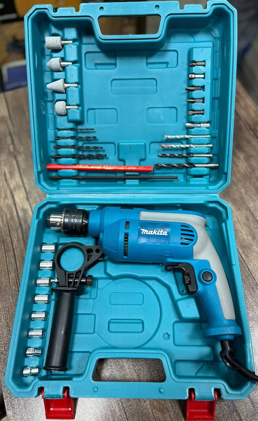 کیت دریل ۱۳ چکشی با لوازم طرح ماکیتا مدل kit-drill13
