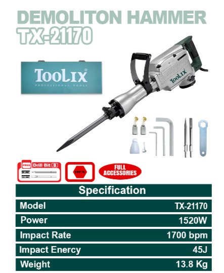 چکش تخریب ۱۴ کیلویی تولیکس مدل TX-21170