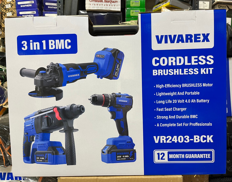 کیت شارژی براشلس 3 عددی ویوارکس VR2403-BCK