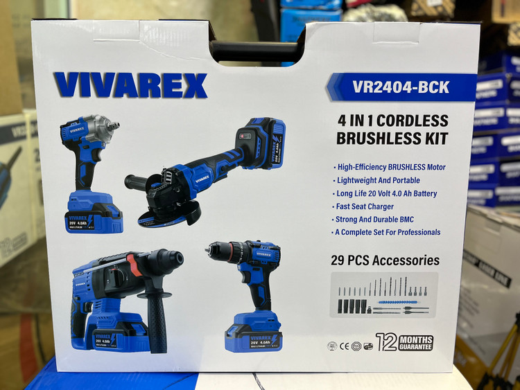 کیت شارژی ۴ عددی براشلس ویوارکس مدل VR2404BCK