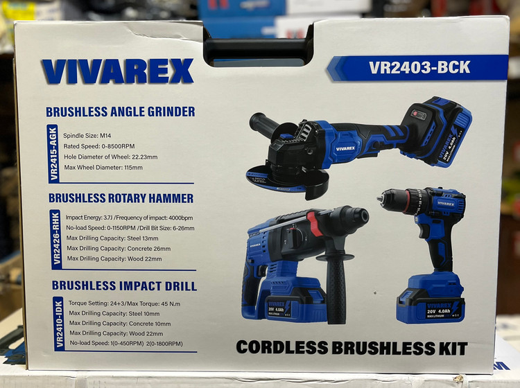 کیت شارژی براشلس 3 عددی ویوارکس VR2403-BCK