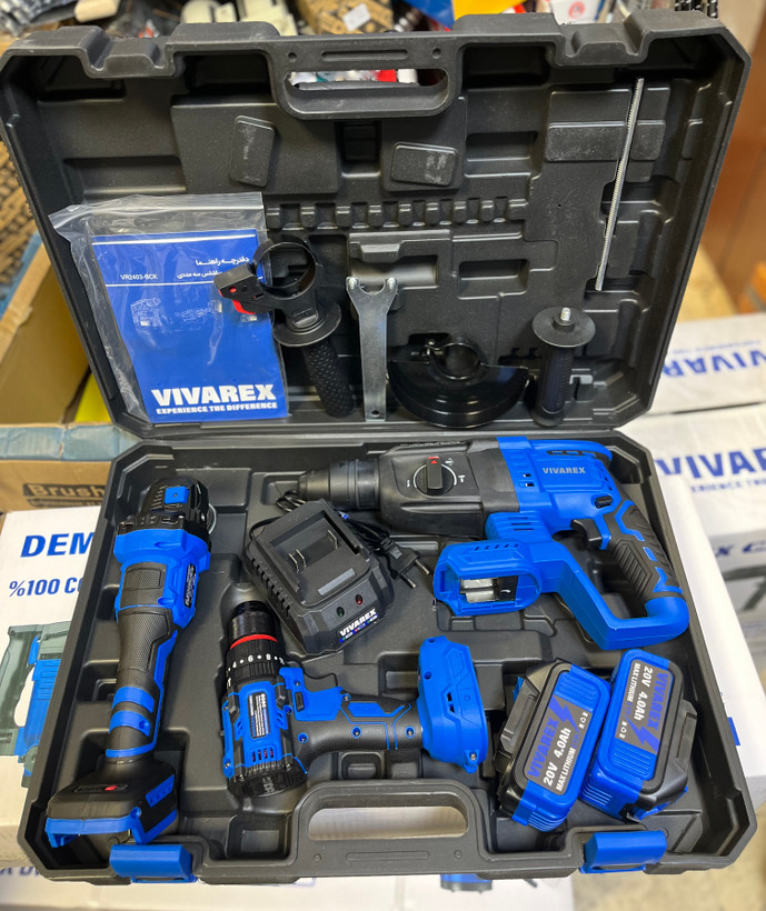 کیت شارژی براشلس 3 عددی ویوارکس VR2403-BCK