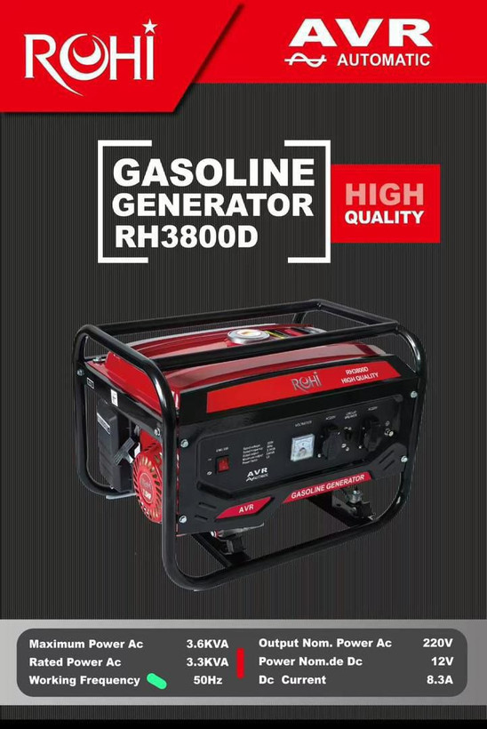 موتور برق بنزینی 3 کیلووات هندلی روحی مدل RH-3800D