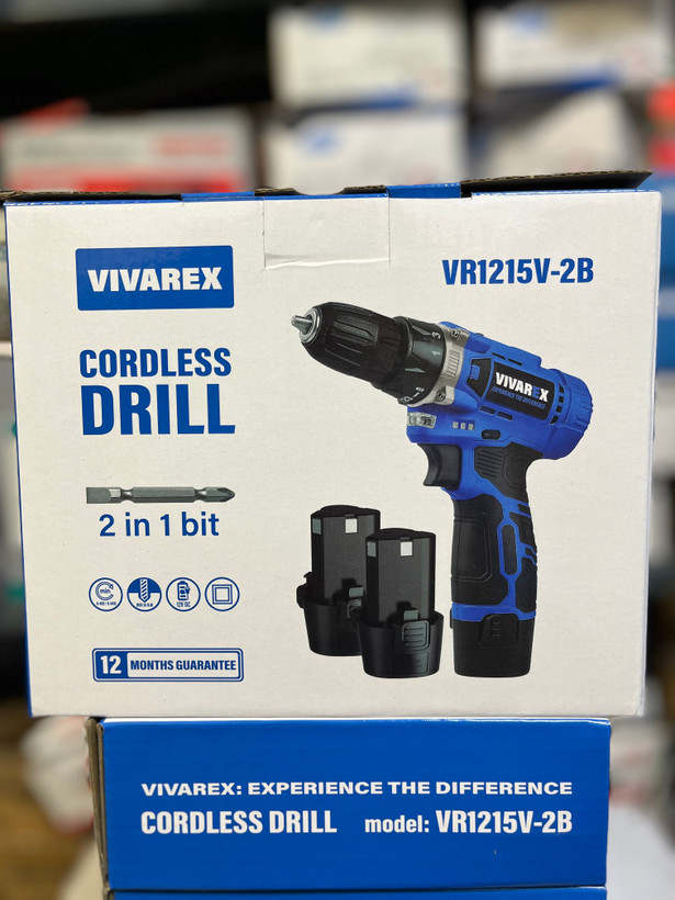 دریل پیچ گوشتی شارژی ۱۲ ولت دو باطری ویوارکس مدل VR1215V-2B