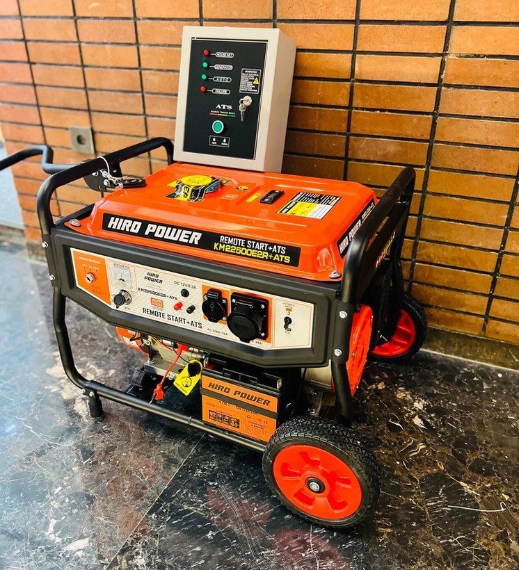 موتور برق بنزینی ۱۰ کیلووات هیروپاور مدل KM22500ER2+ATS