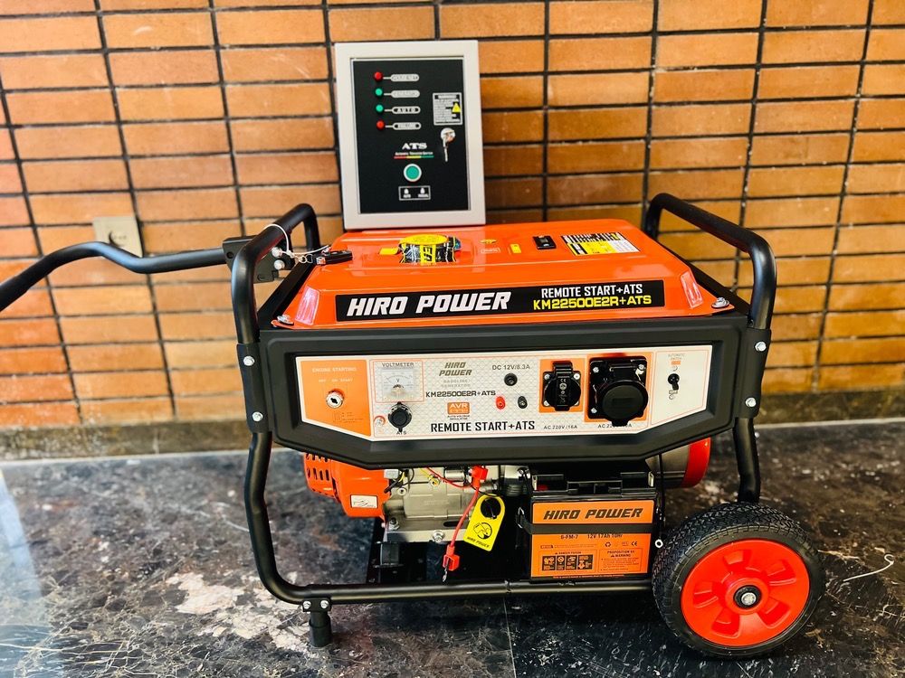 موتور برق بنزینی ۱۰ کیلووات هیرو‌پاور مدل KM22500ER2+ATS
