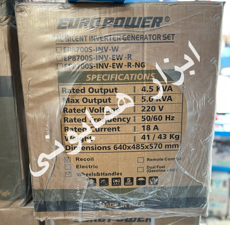 موتور برق بنزینی ۵ کیلووات سایلنت یورو پاور مدل EP8700S-INV-W
