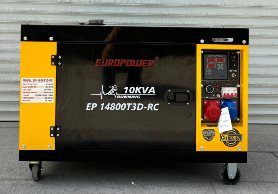 موتور برق گازوئیلی ۱۰ کیلووات سوپر سایلنت یورو پاور مدل EP14800T3D-RC تکفاز سه فاز