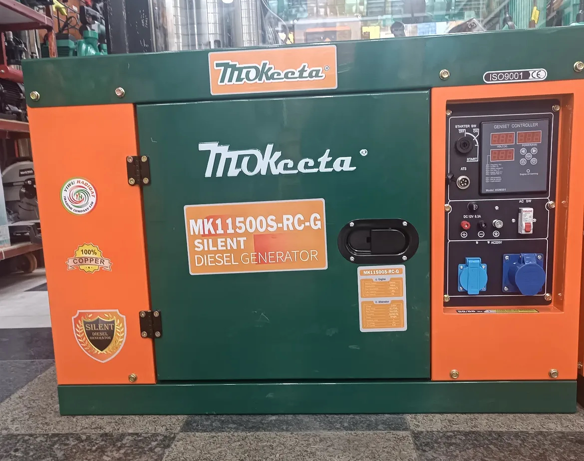 موتور برق گازوئیلی ۹ کیلووات سوپر سایلنت موکیتا مدل MK11500S3D-RC-G تکفاز سه فاز