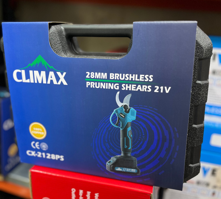 قیچی شارژی براشلس دو باطری ۲۱ ولت با تیغه اضافی کلایمکس مدل CX-2128PS