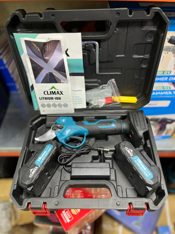 قیچی شارژی براشلس دو باطری ۲۱ ولت با تیغه اضافی کلایمکس مدل CX-2128PS